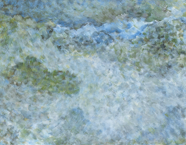Monsoon über Nord-Tibet, Acryl auf Leinwand, 90x70 cm, 1995