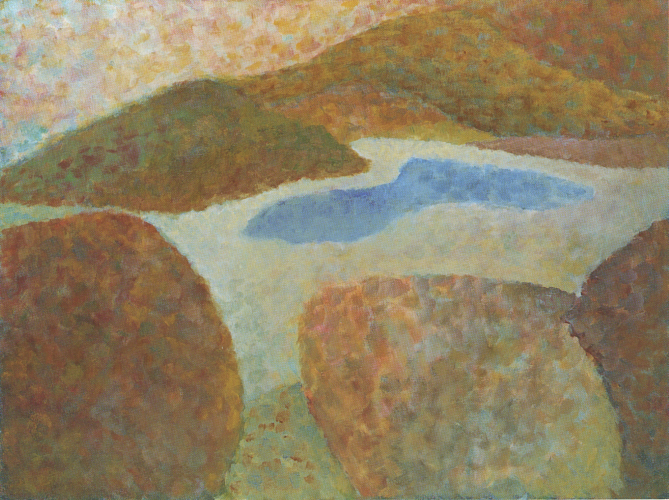 Hochplateau mit Salzsee, Acryl auf Leinwand, 110x80 cm, 1994